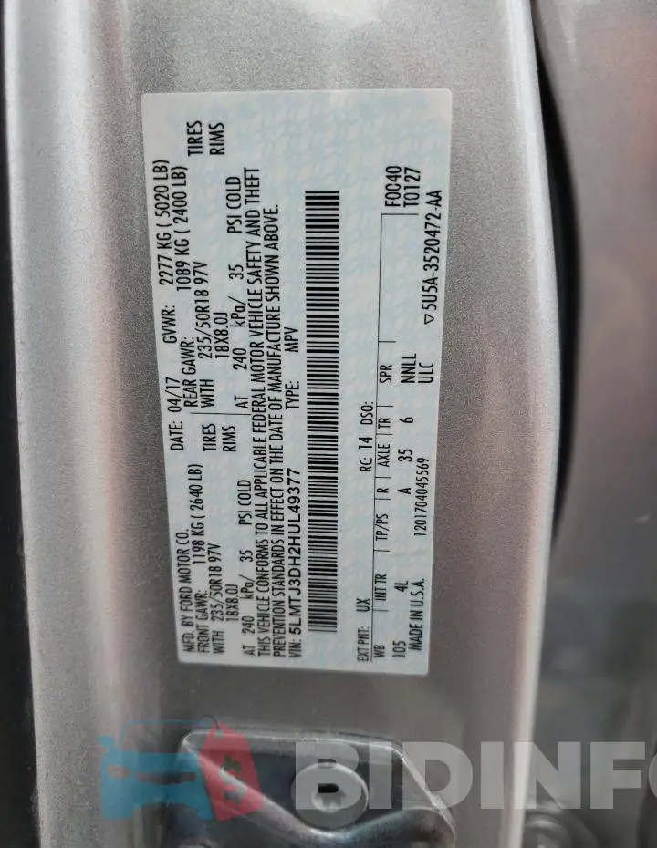 5LMTJ3DH2HUL49377 Photo# 13