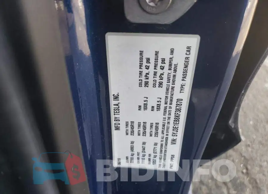 5YJ3E1EB8KF387870 Photo# 12