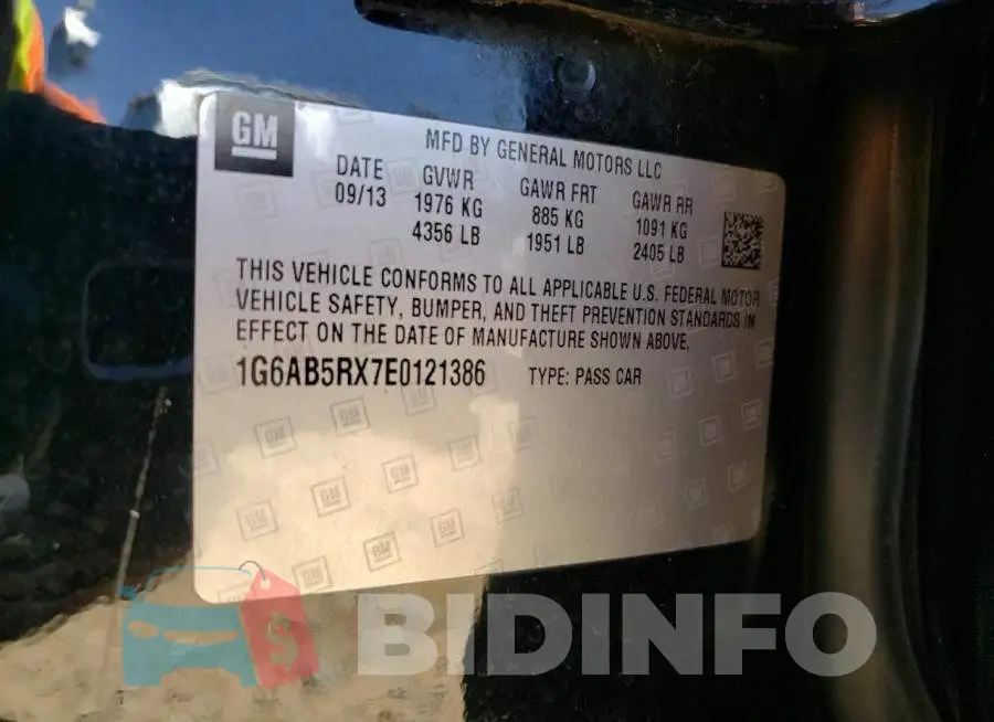 1G6AB5RX7E0121386 Photo# 13