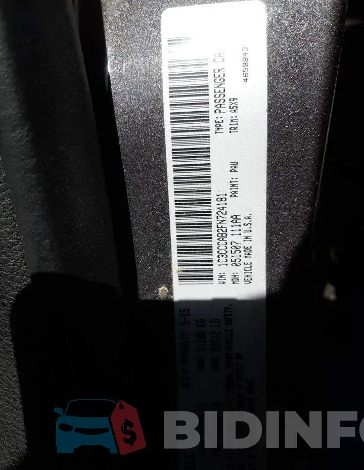 1C3CCCAB2FN724181 Photo# 14