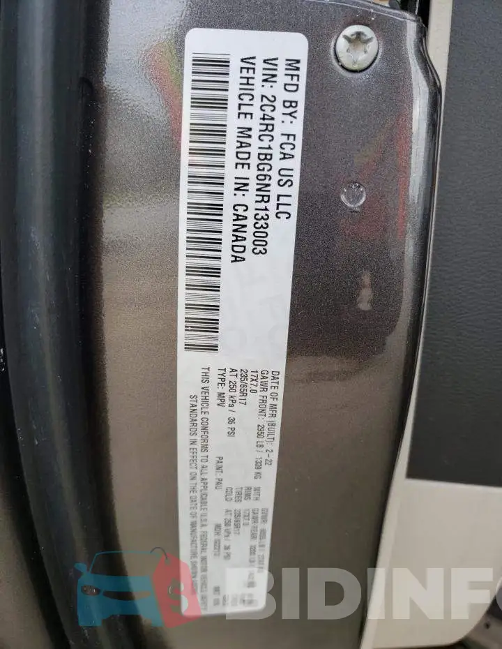2C4RC1BG6NR133003 Photo# 14