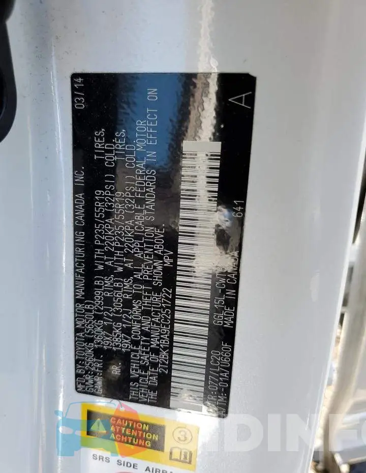 2T2BK1BA9EC251722 Photo# 12