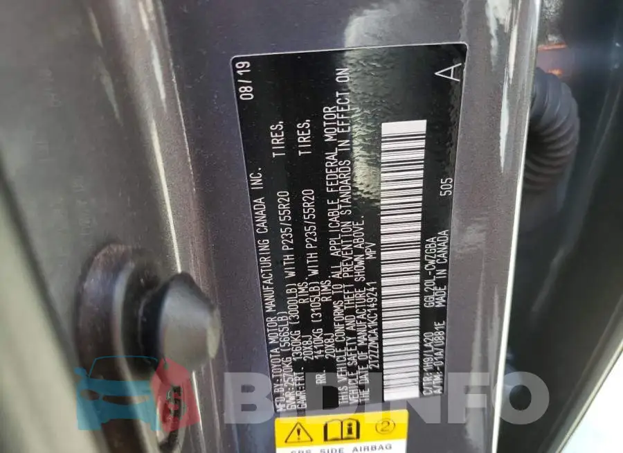 2T2ZZMCA1KC149241 Photo# 12