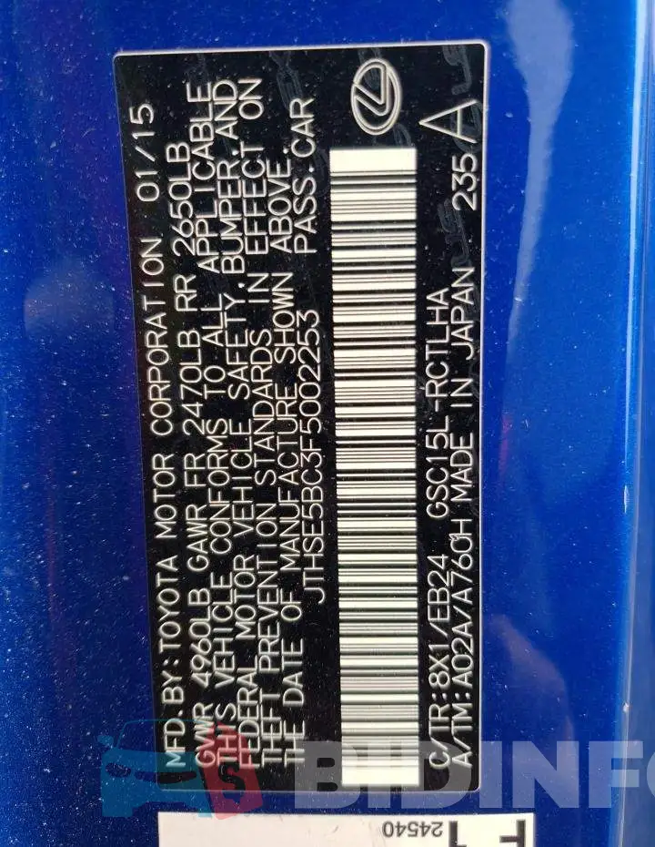 JTHSE5BC3F5002253 Photo# 12
