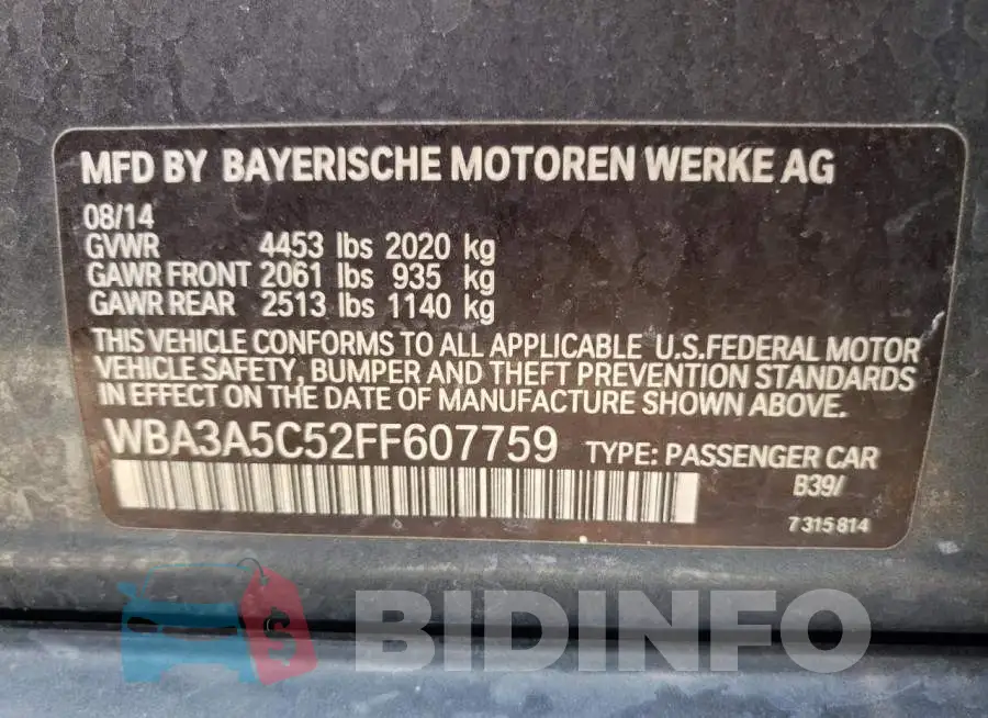 WBA3A5C52FF607759 Photo# 12