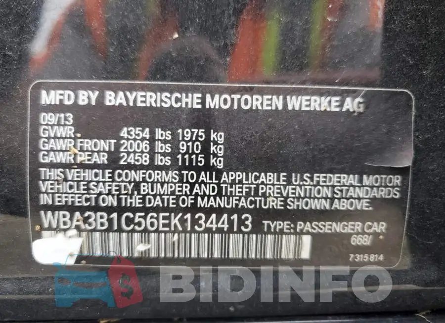 WBA3B1C56EK134413 Photo# 12