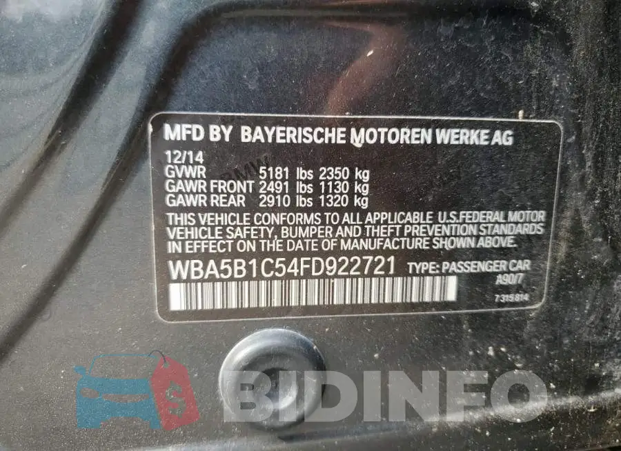 WBA5B1C54FD922721 Photo# 12