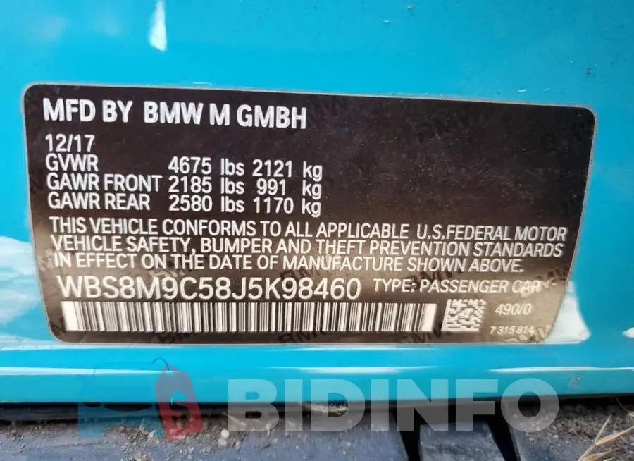 WBS8M9C58J5K98460 Photo# 13