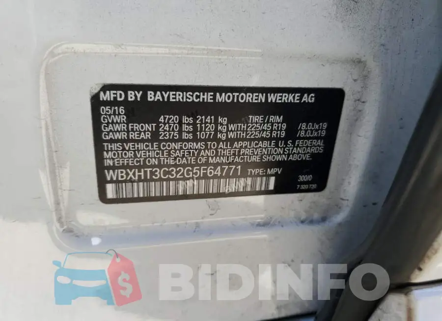 WBXHT3C32G5F64771 Photo# 13