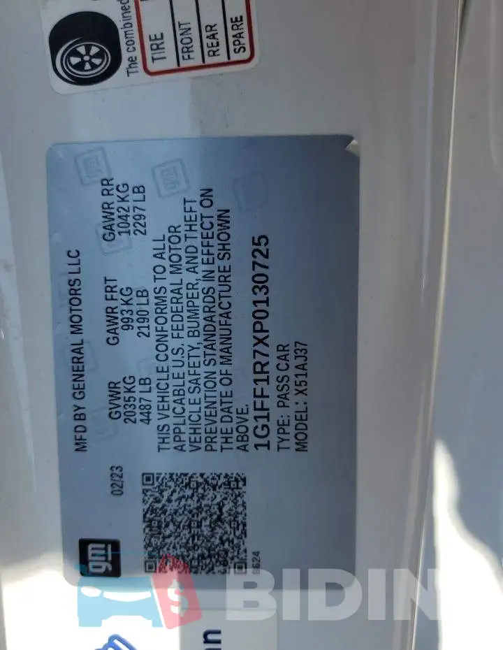 1G1FF1R7XP0130725 Photo# 12