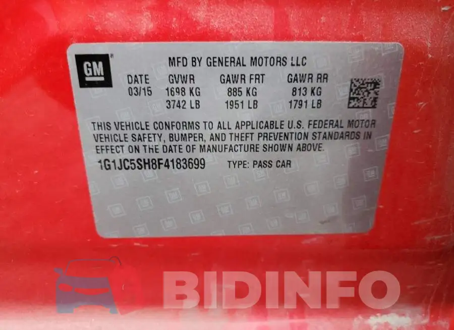 1G1JC5SH8F4183699 Photo# 12