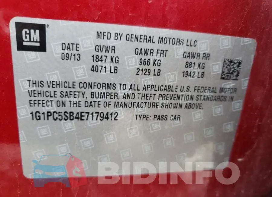1G1PC5SB4E7179412 Photo# 12