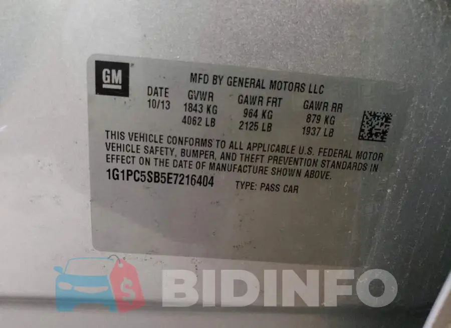 1G1PC5SB5E7216404 Photo# 12