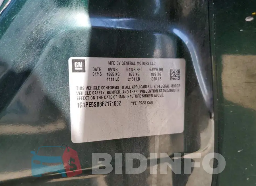 1G1PE5SB8F7171602 Photo# 12