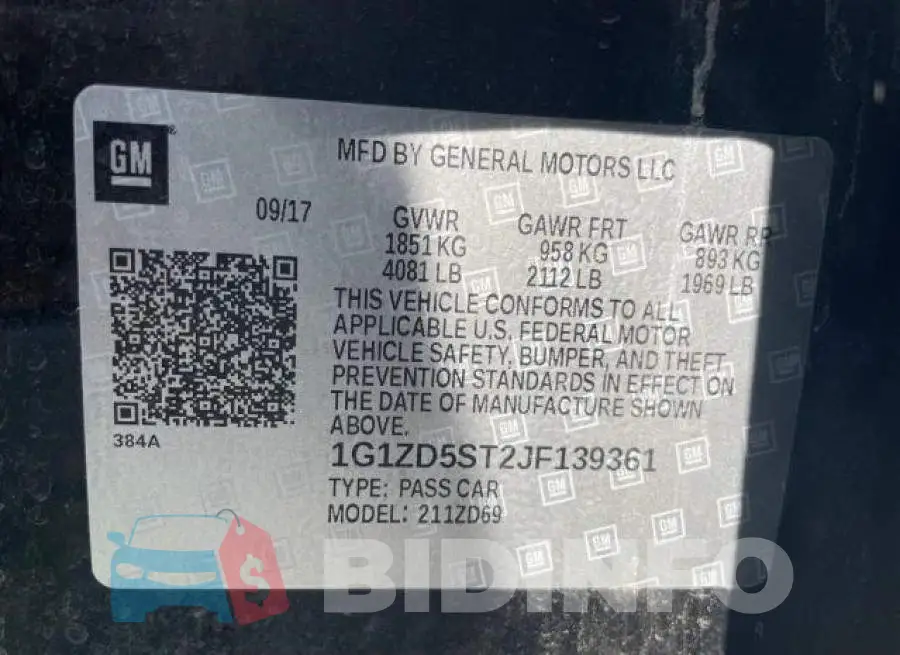 1G1ZD5ST2JF139361 Photo# 10