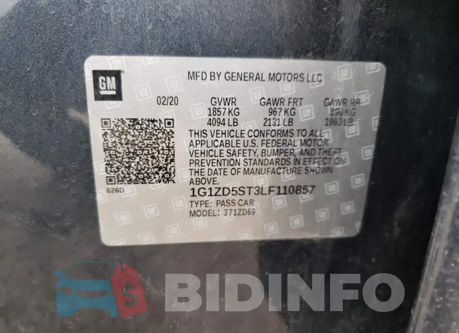 1G1ZD5ST3LF110857 Photo# 12