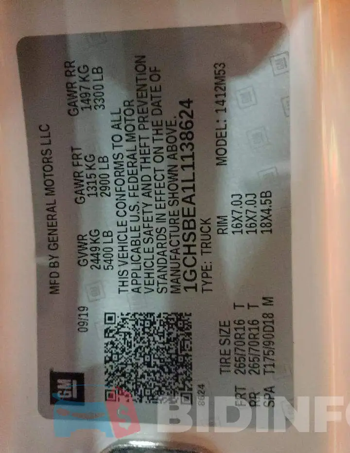 1GCHSBEA1L1138624 Photo# 12