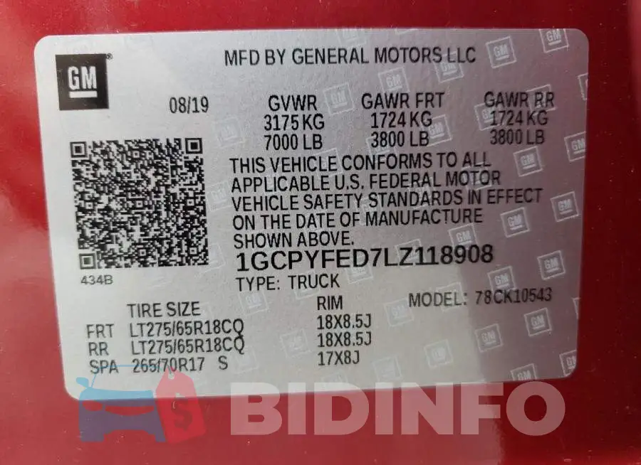 1GCPYFED7LZ118908 Photo# 12