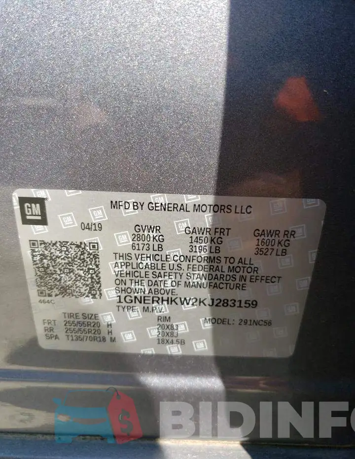 1GNERHKW2KJ283159 Photo# 14