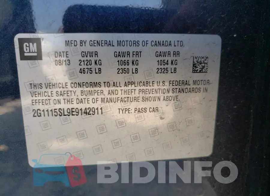 2G1115SL9E9142911 Photo# 13