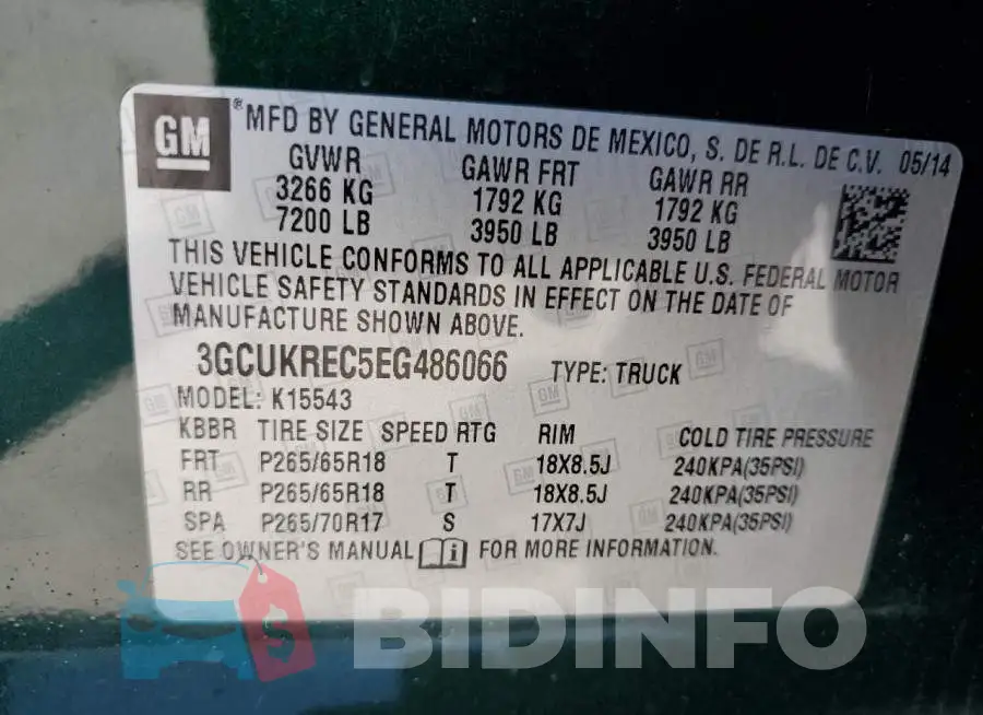 3GCUKREC5EG486066 Photo# 13