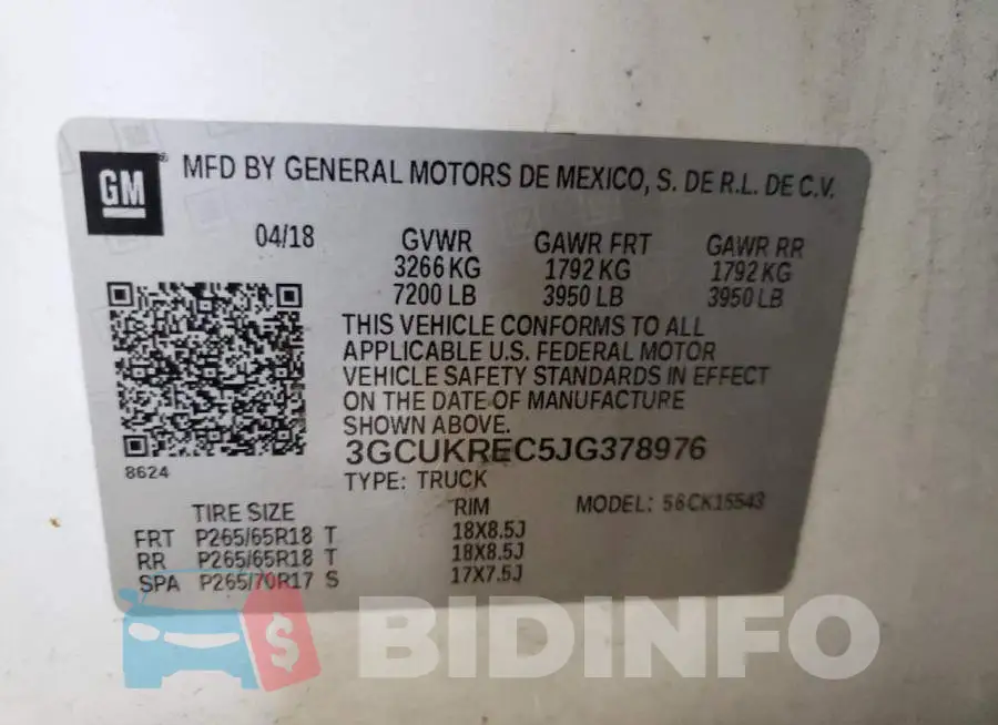 3GCUKREC5JG378976 Photo# 12