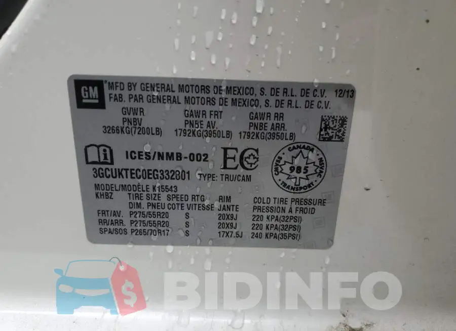 3GCUKTEC0EG332801 Photo# 12