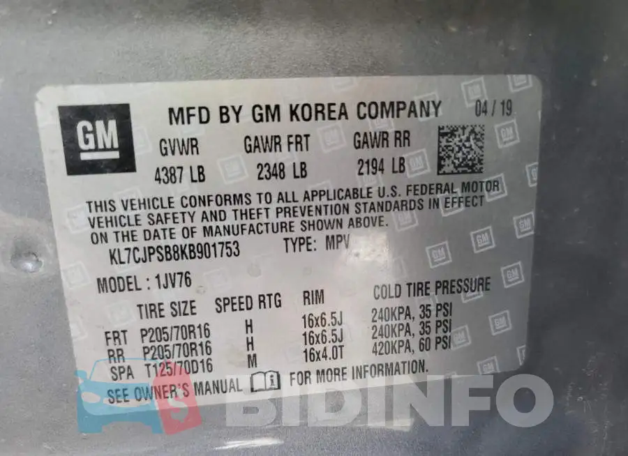 KL7CJPSB8KB901753 Photo# 12