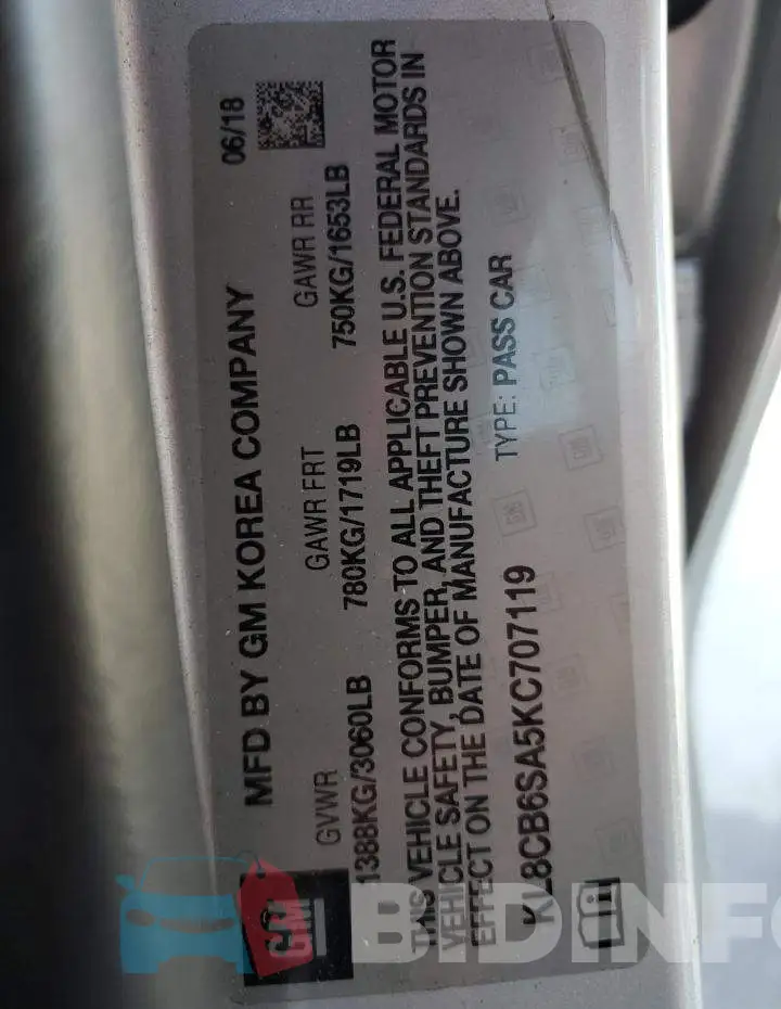 KL8CB6SA5KC707119 Photo# 12