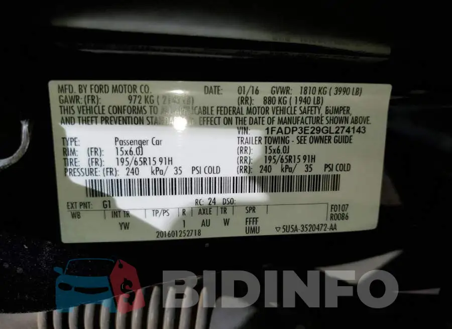 1FADP3E29GL274143 Photo# 12
