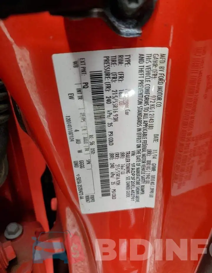 1FADP3F20EL452761 Photo# 12