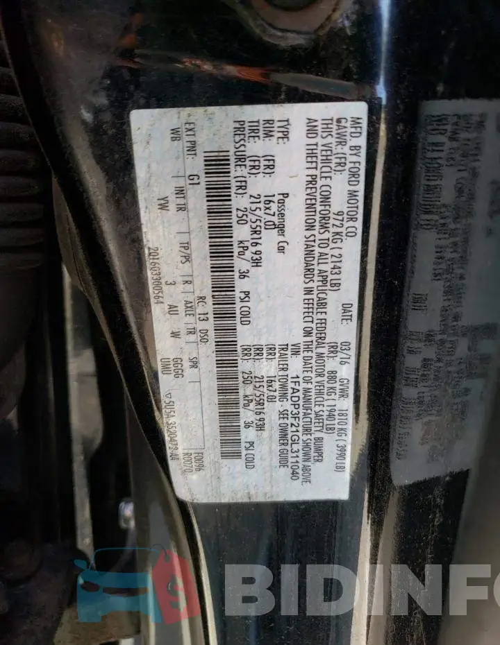 1FADP3F21GL311040 Photo# 12