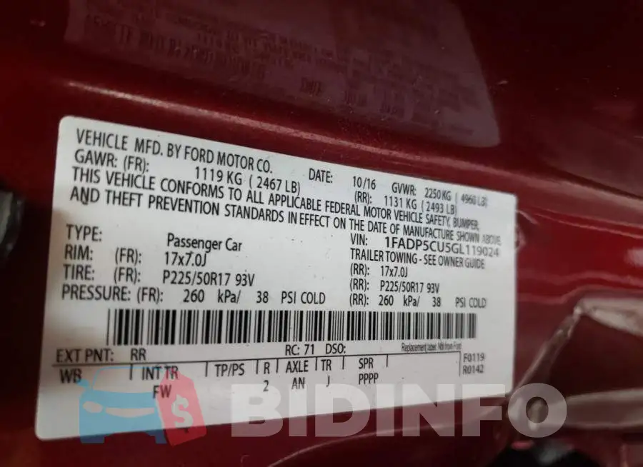1FADP5CU5GL119024 Photo# 12