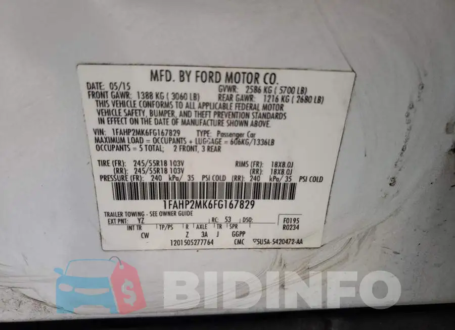 1FAHP2MK6FG167829 Photo# 12