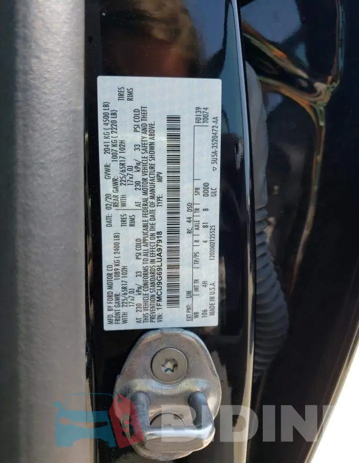 1FMCU9G69LUA97918 Photo# 13