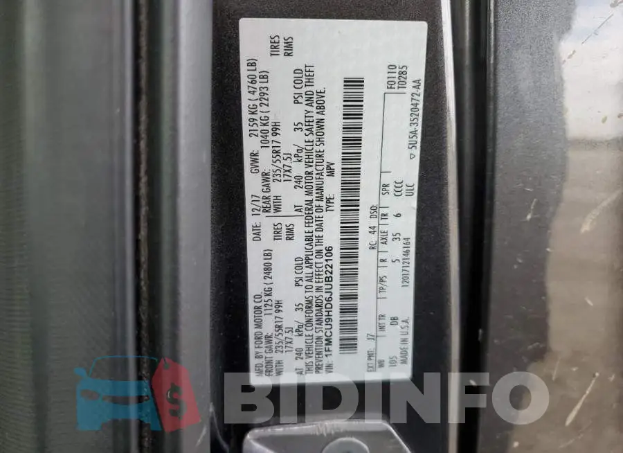 1FMCU9HD6JUB22106 Photo# 13