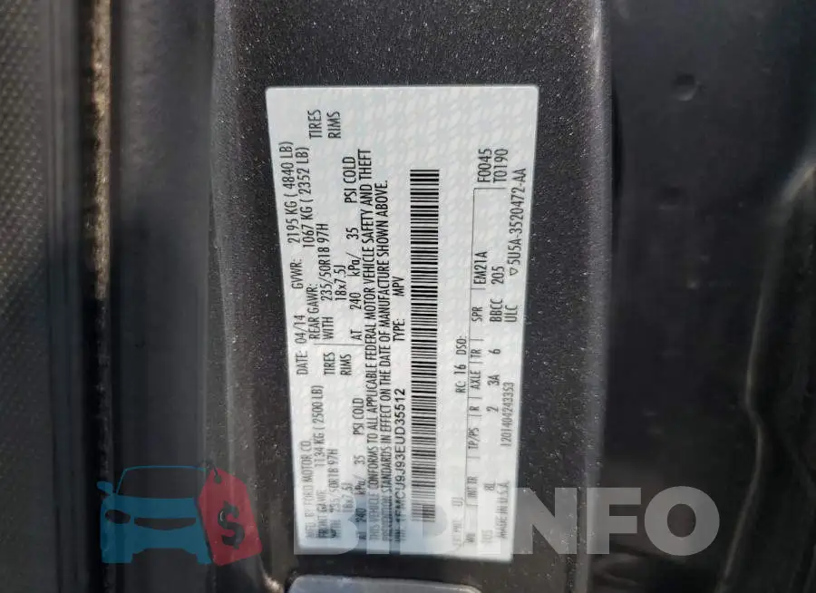 1FMCU9J93EUD35512 Photo# 13