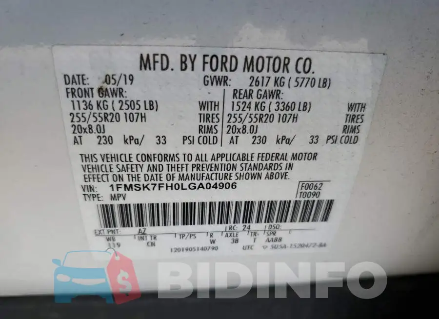 1FMSK7FH0LGA04906 Photo# 14