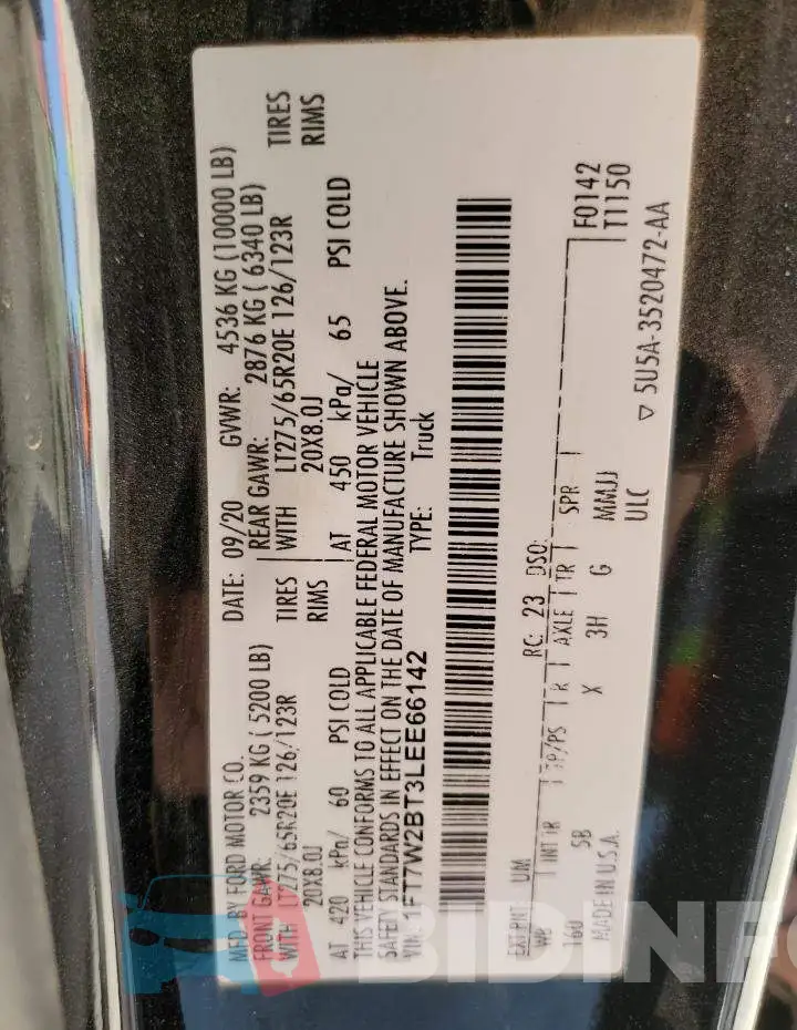 1FT7W2BT3LEE66142 Photo# 10