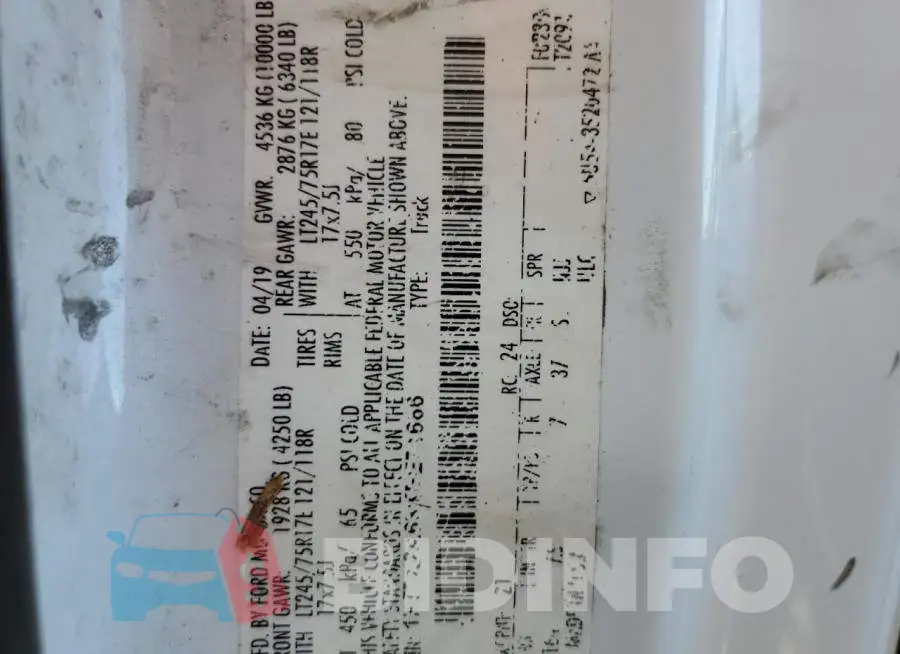 1FT7X2A68KEE71666 Photo# 12