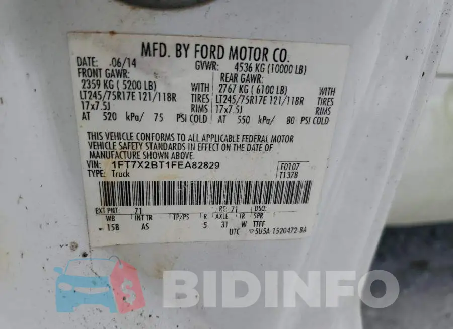 1FT7X2BT1FEA82829 Photo# 12