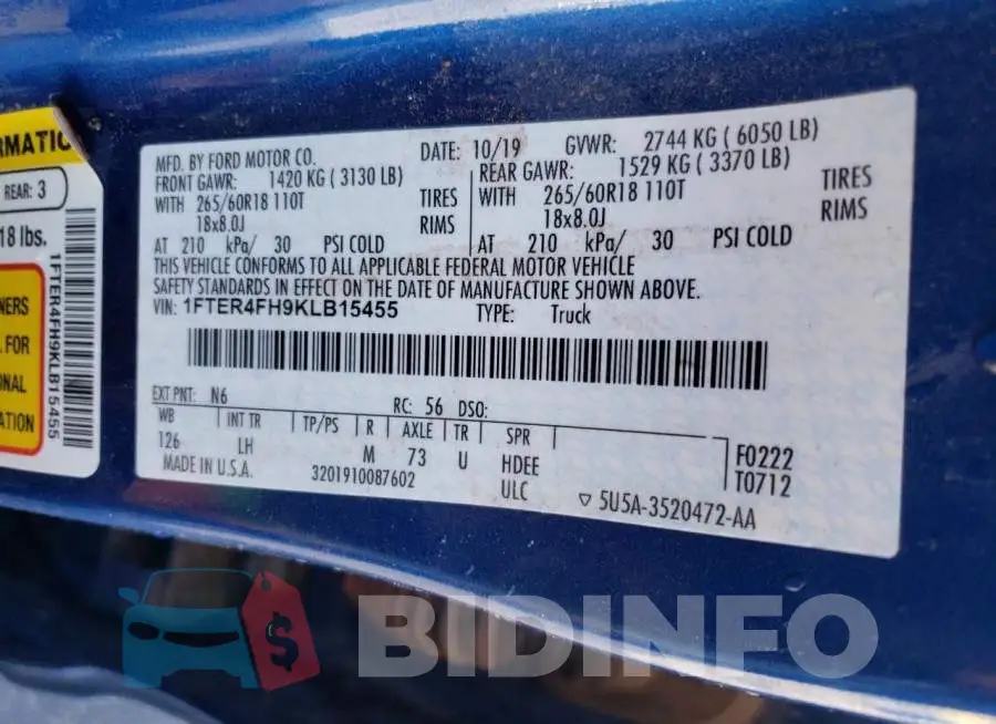 1FTER4FH9KLB15455 Photo# 13