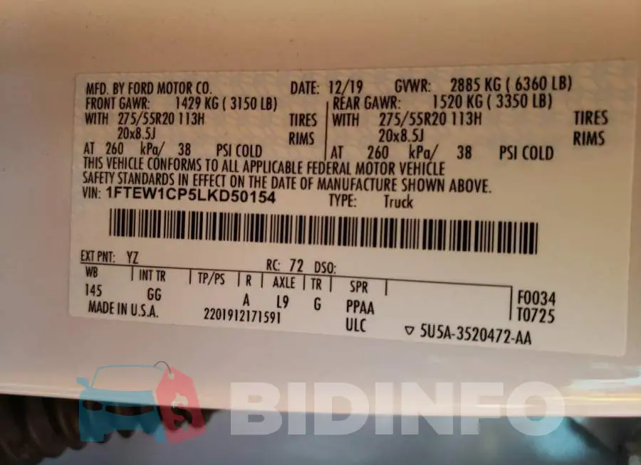 1FTEW1CP5LKD50154 Photo# 12