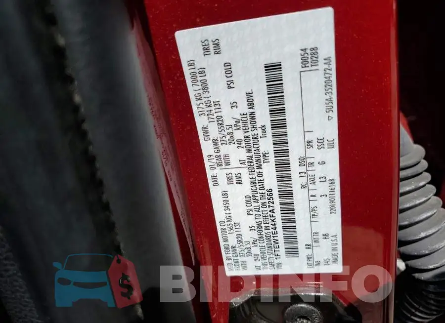 1FTEW1E44KFA72566 Photo# 12