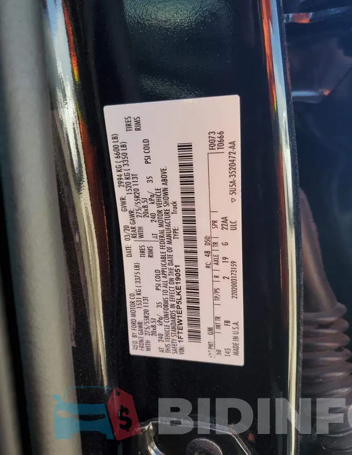 1FTEW1EP5LKE19051 Photo# 12