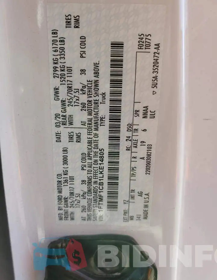 1FTMF1CB1LKE14805 Photo# 12