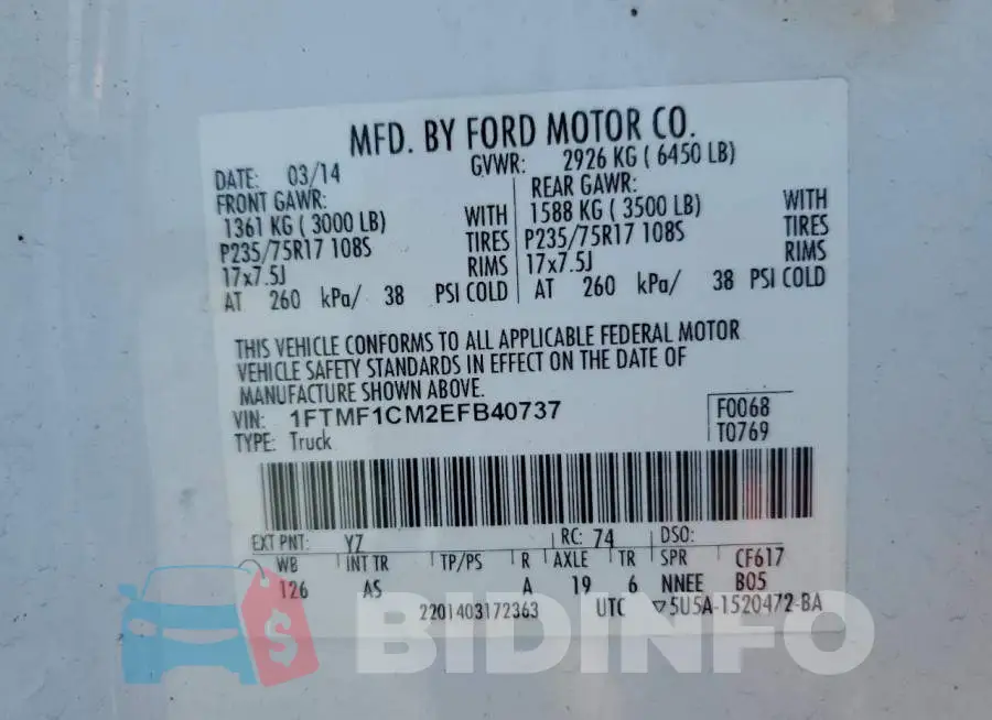 1FTMF1CM2EFB40737 Photo# 12