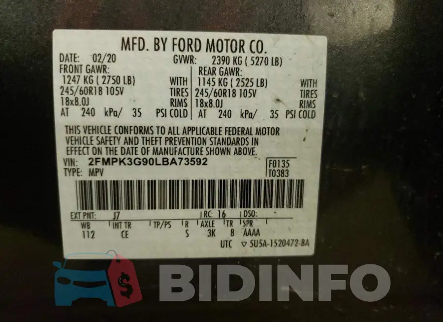 2FMPK3G90LBA73592 Photo# 14