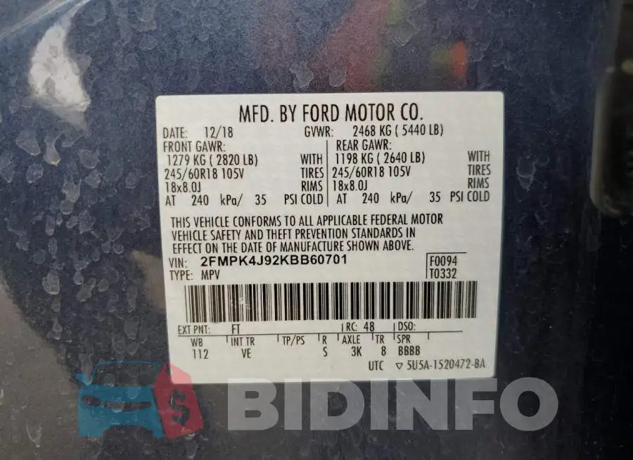 2FMPK4J92KBB60701 Photo# 13