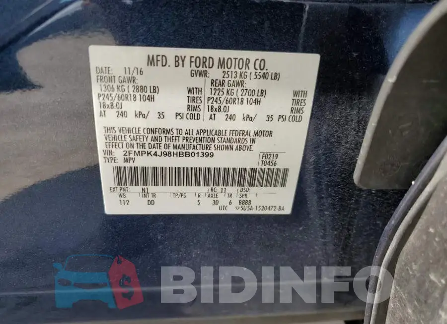 2FMPK4J98HBB01399 Photo# 13
